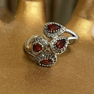 SP 925 Garnet Cocktail Ring